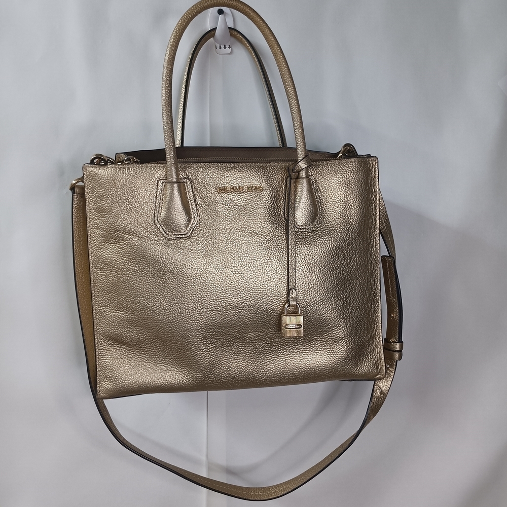 Michael Kors Gold Leather Tote Bag
